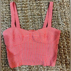 Zara orange gingham crop top  camisole sz XS summer